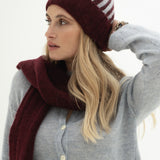 Ellie Striped Bordeaux Beanie - Näz-Sustainable Fashion Made in Portugal