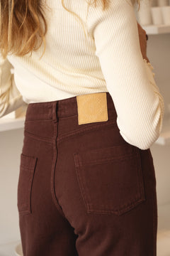 Elsa Brown Denim Trousers - Näz - Sustainable Fashion Made in Portugal