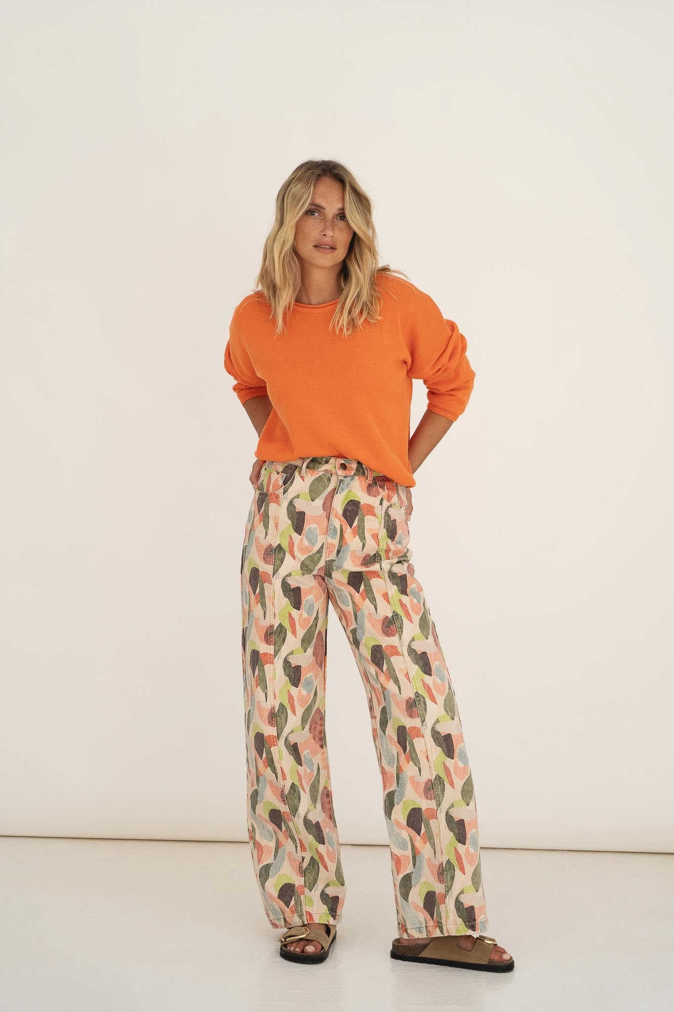 Elsa Printed Denim Trousers - Näz - Sustainable Fashion Made in Portugal