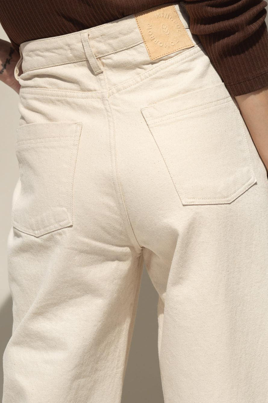 Elsa Ecru Denim Trousers