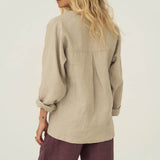 Emilia Beige Linen Shirt - Näz - Sustainable Fashion Made in Portugal