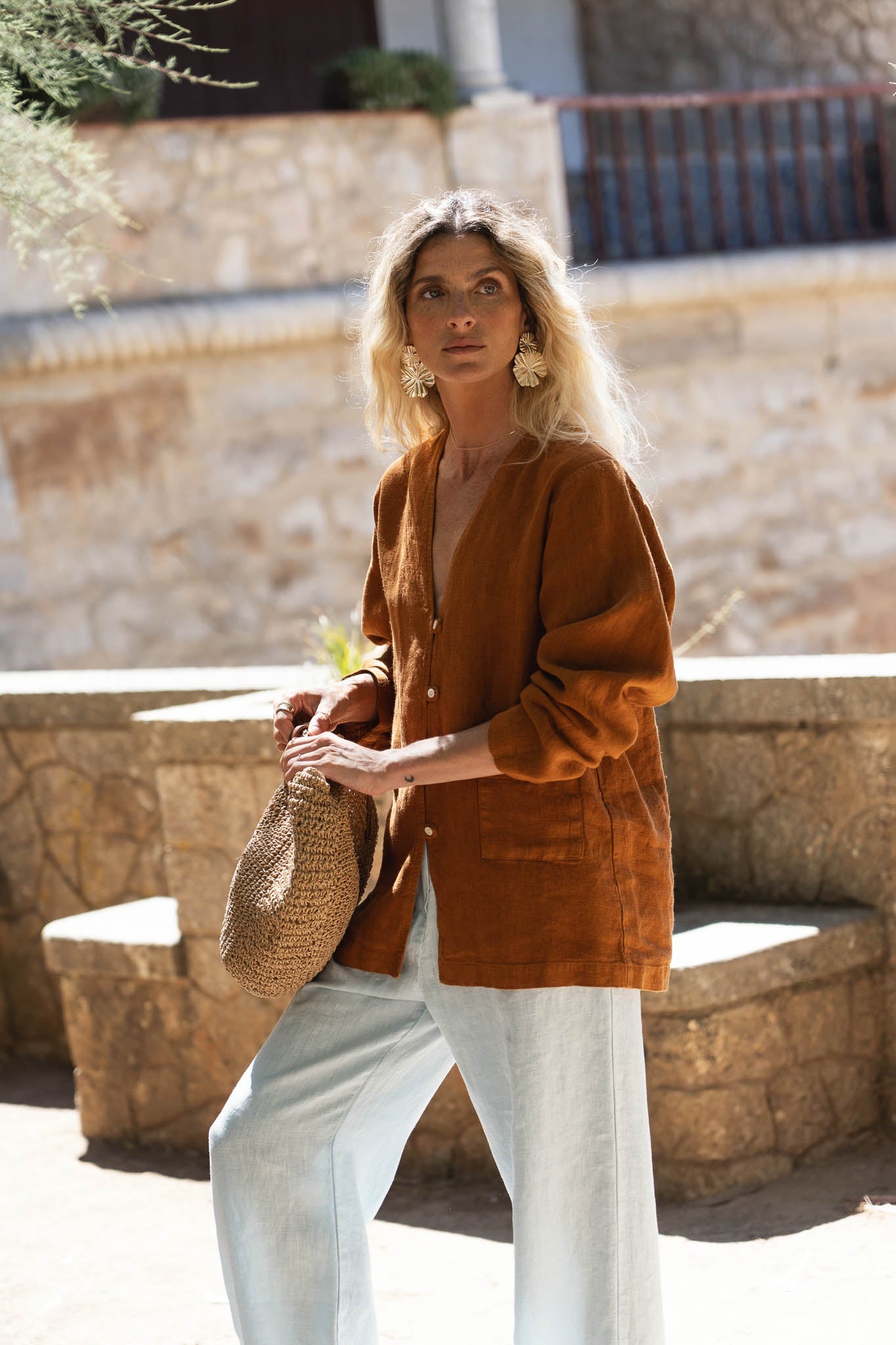 Emilia Brown Linen Shirt - Näz - Sustainable Fashion Made in Portugal
