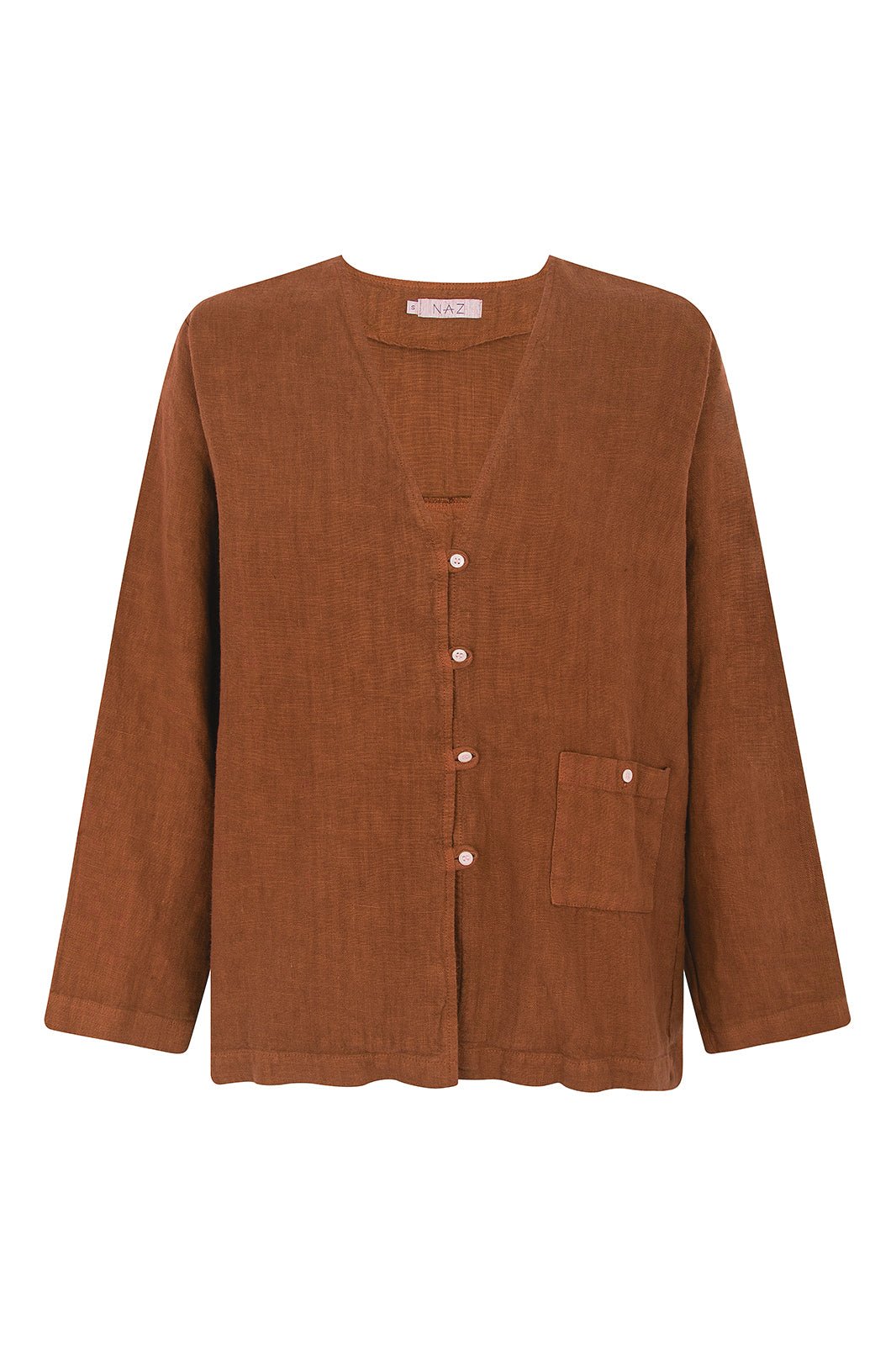 Emilia Brown Linen Shirt - Näz - Sustainable Fashion Made in Portugal