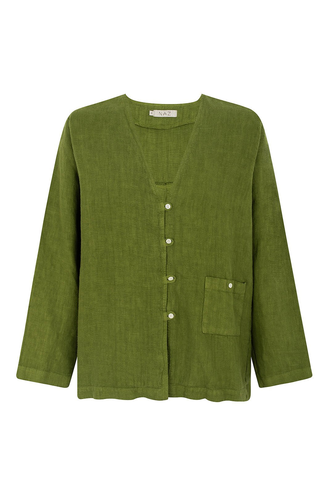 Emilia Green Linen Shirt - Näz - Sustainable Fashion Made in Portugal