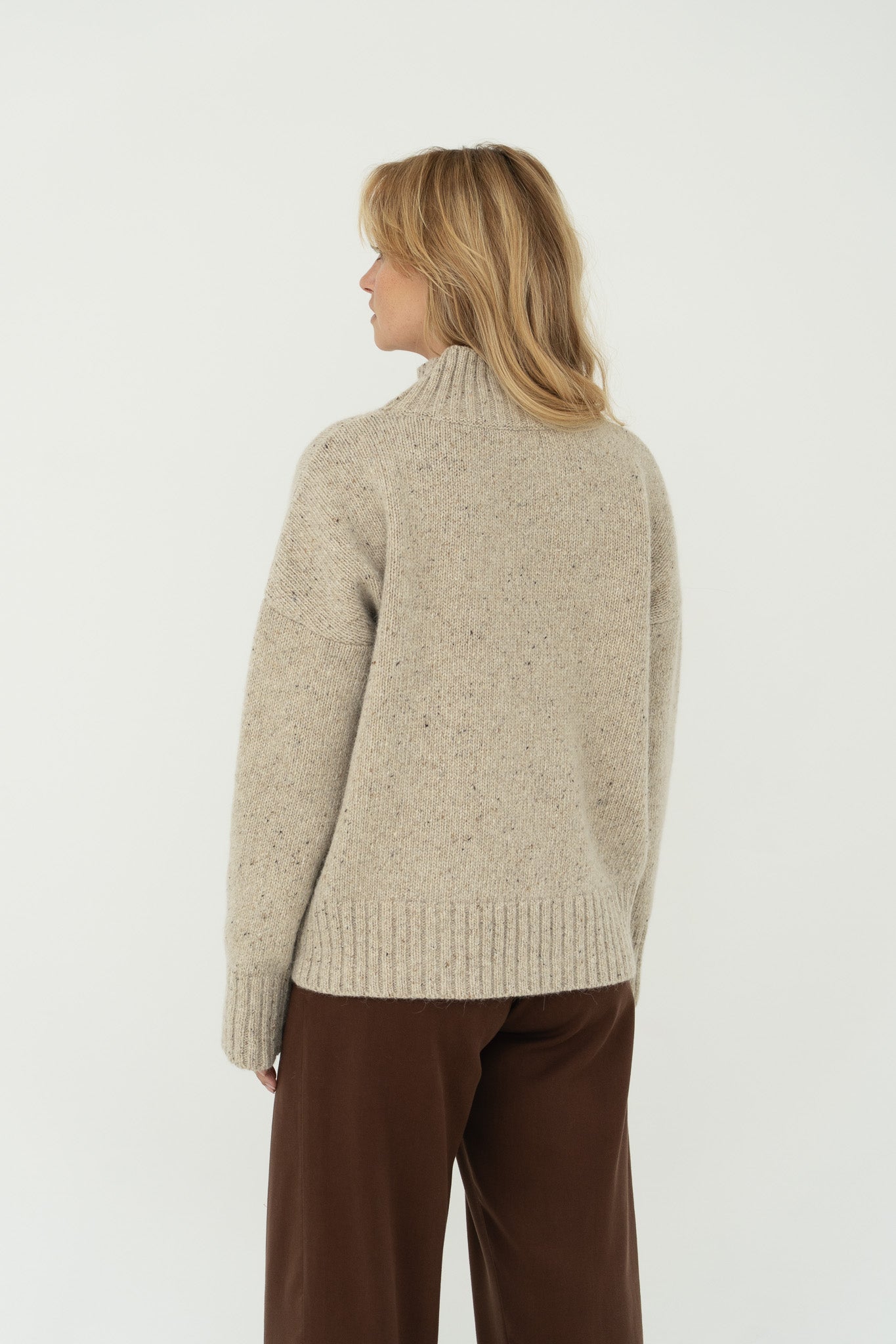 Emma Merino Neps Beige - Näz-Sustainable Fashion Made in Portugal