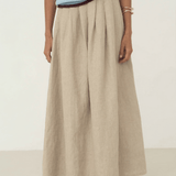 Freya Beige Linen Skirt - Näz - Sustainable Fashion Made in Portugal