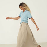 Freya Beige Linen Skirt - Näz - Sustainable Fashion Made in Portugal