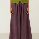 Freya Eggplant Linen Skirt - Näz - Sustainable Fashion Made in Portugal