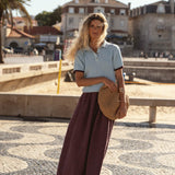 Freya Eggplant Linen Skirt - Näz - Sustainable Fashion Made in Portugal