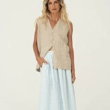 Freya Light Blue Linen Skirt - Näz - Sustainable Fashion Made in Portugal