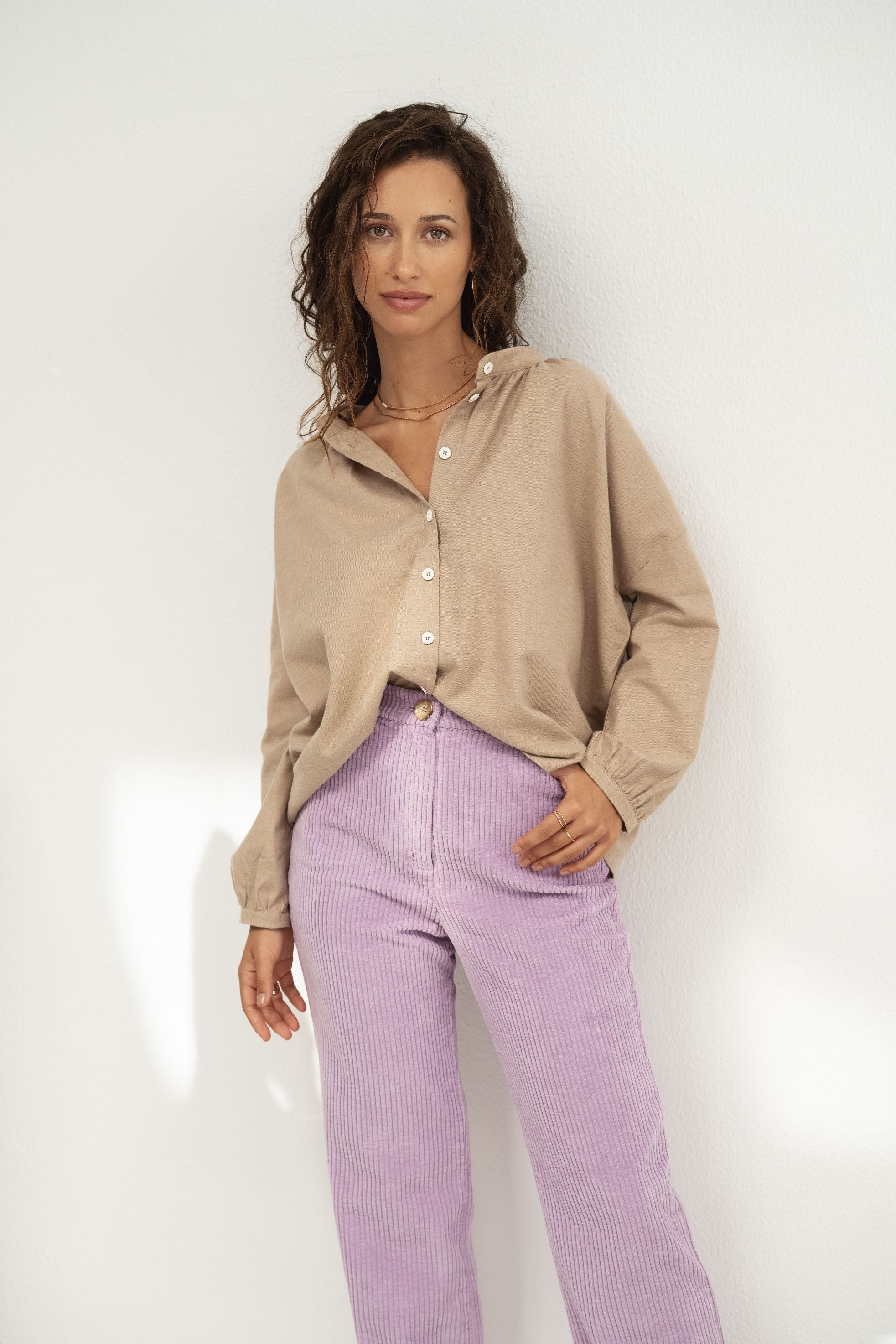 Iggy Lilac Corduroy Trousers - Näz - Sustainable Fashion Made in Portugal