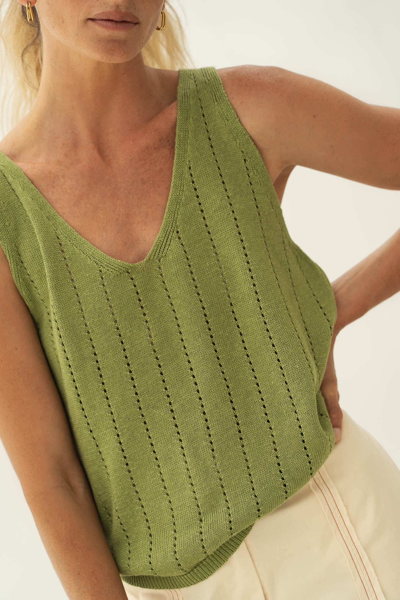 Jaya Green Linen Top - Näz - Sustainable Fashion Made in Portugal