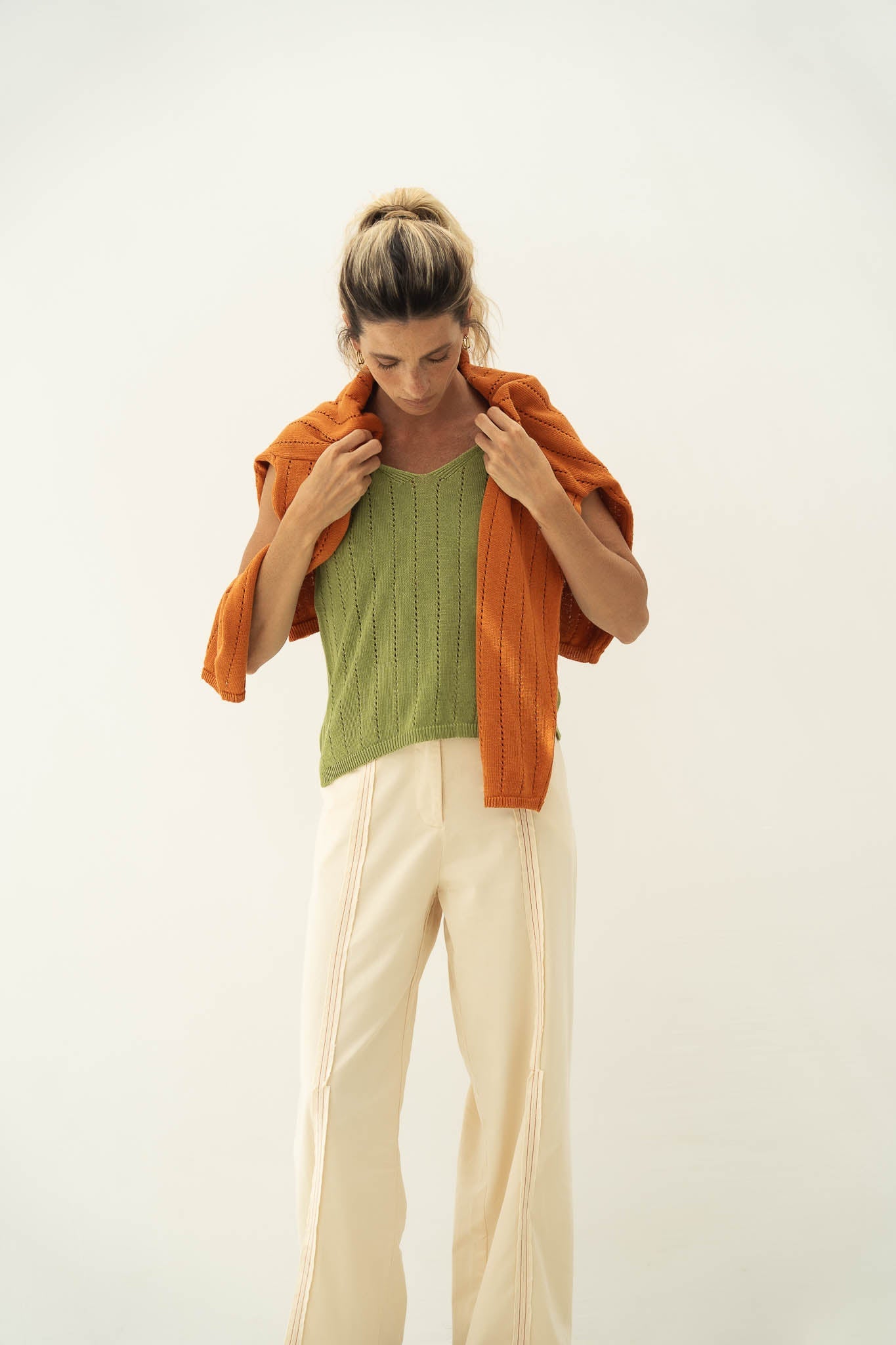 Jaya Green Linen Top - Näz - Sustainable Fashion Made in Portugal
