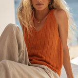 Jaya Orange Linen Top - Näz - Sustainable Fashion Made in Portugal