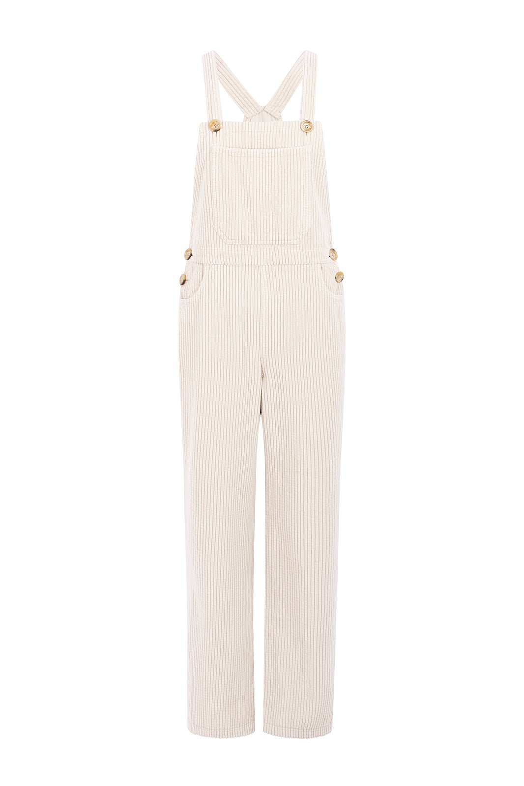 Leah White Corduroy Overalls - Näz - Sustainable Fashion Made in Portugal
