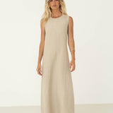 Leonie Beige Linen Dress - Näz - Sustainable Fashion Made in Portugal