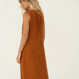 Leonie Brown Linen Dress - Näz - Sustainable Fashion Made in Portugal