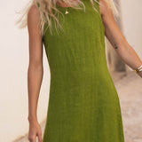 Leonie Green Linen Dress - Näz - Sustainable Fashion Made in Portugal
