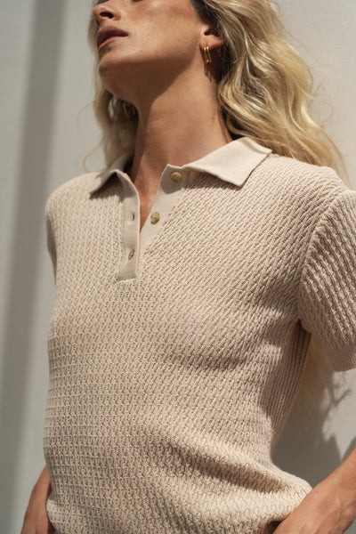 Organic Cotton Polo in Beige – Näz