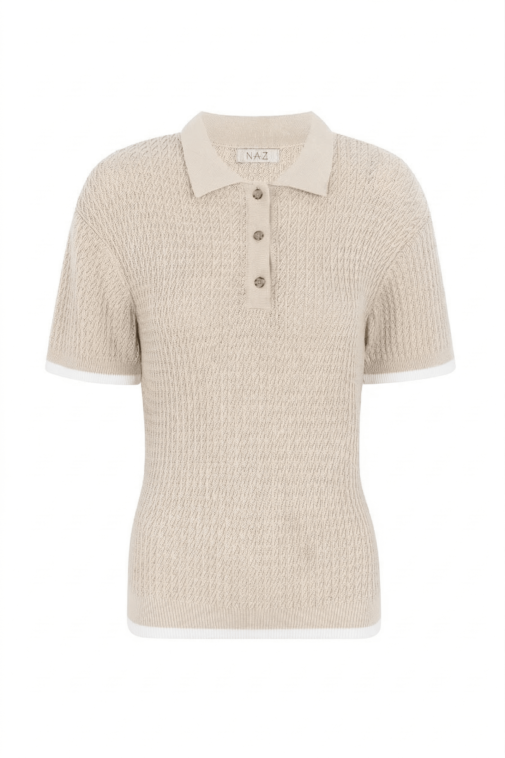 Lilly Beige Cotton Polo - Näz - Sustainable Fashion Made in Portugal