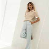 Lilly Beige Cotton Polo - Näz - Sustainable Fashion Made in Portugal