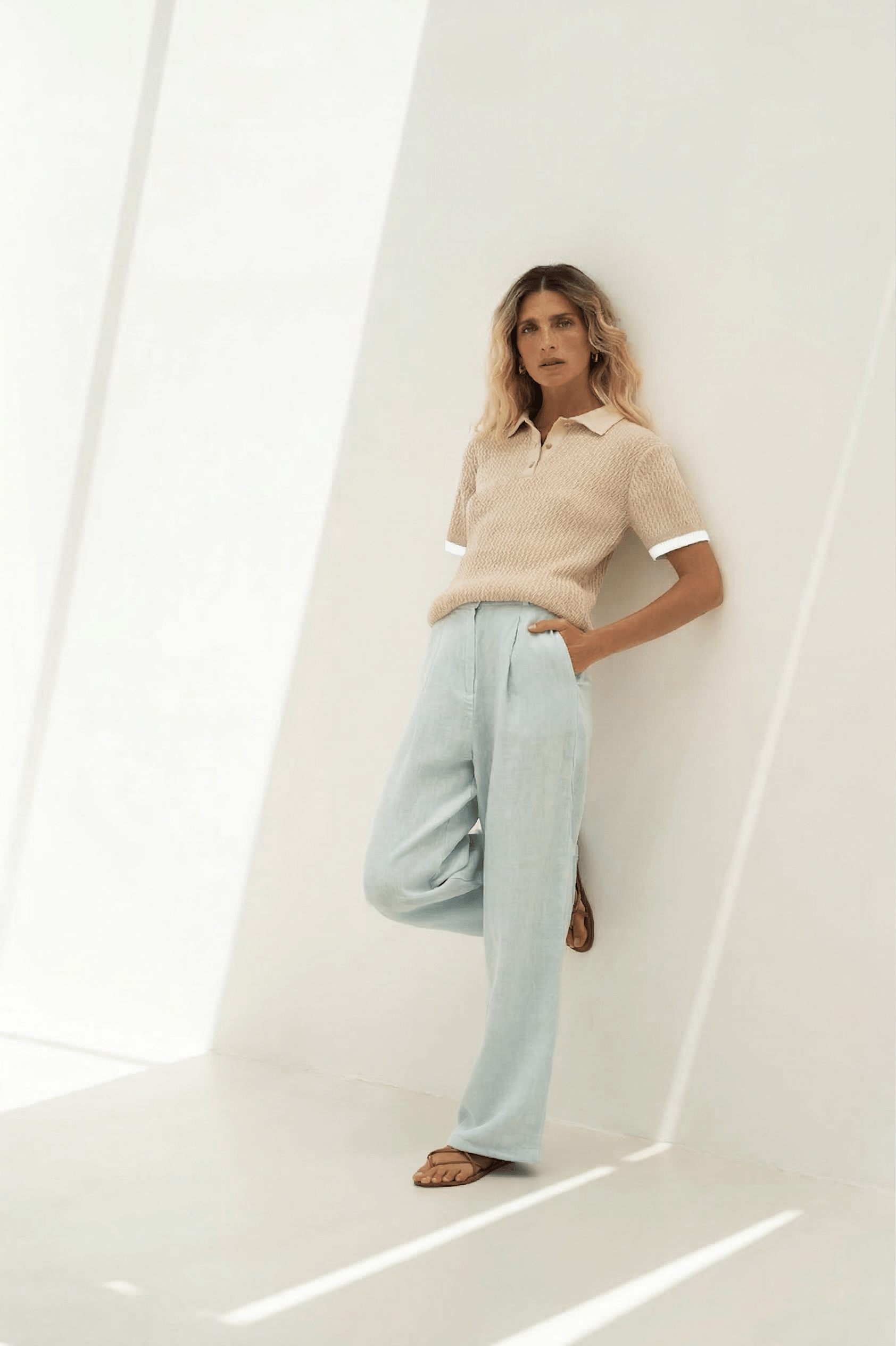 Lilly Beige Cotton Polo - Näz - Sustainable Fashion Made in Portugal