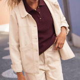 Lilly Eggplant Cotton Polo - Näz - Sustainable Fashion Made in Portugal