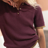 Lilly Eggplant Cotton Polo - Näz - Sustainable Fashion Made in Portugal