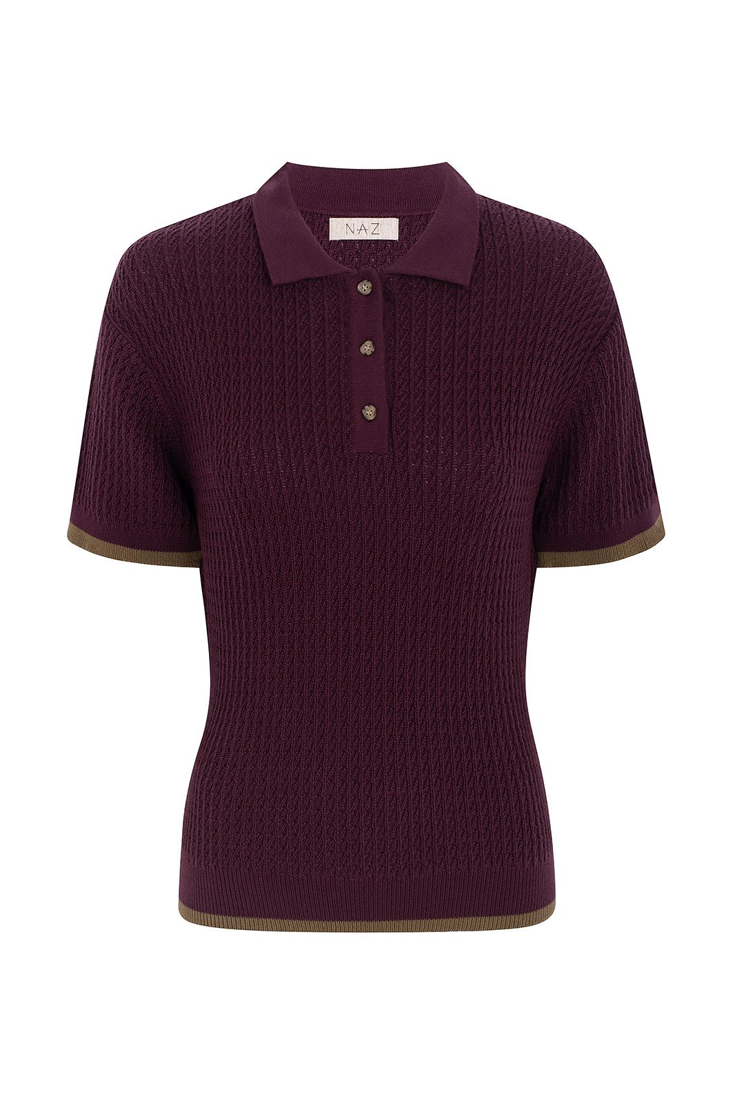 Lilly Eggplant Cotton Polo - Näz - Sustainable Fashion Made in Portugal