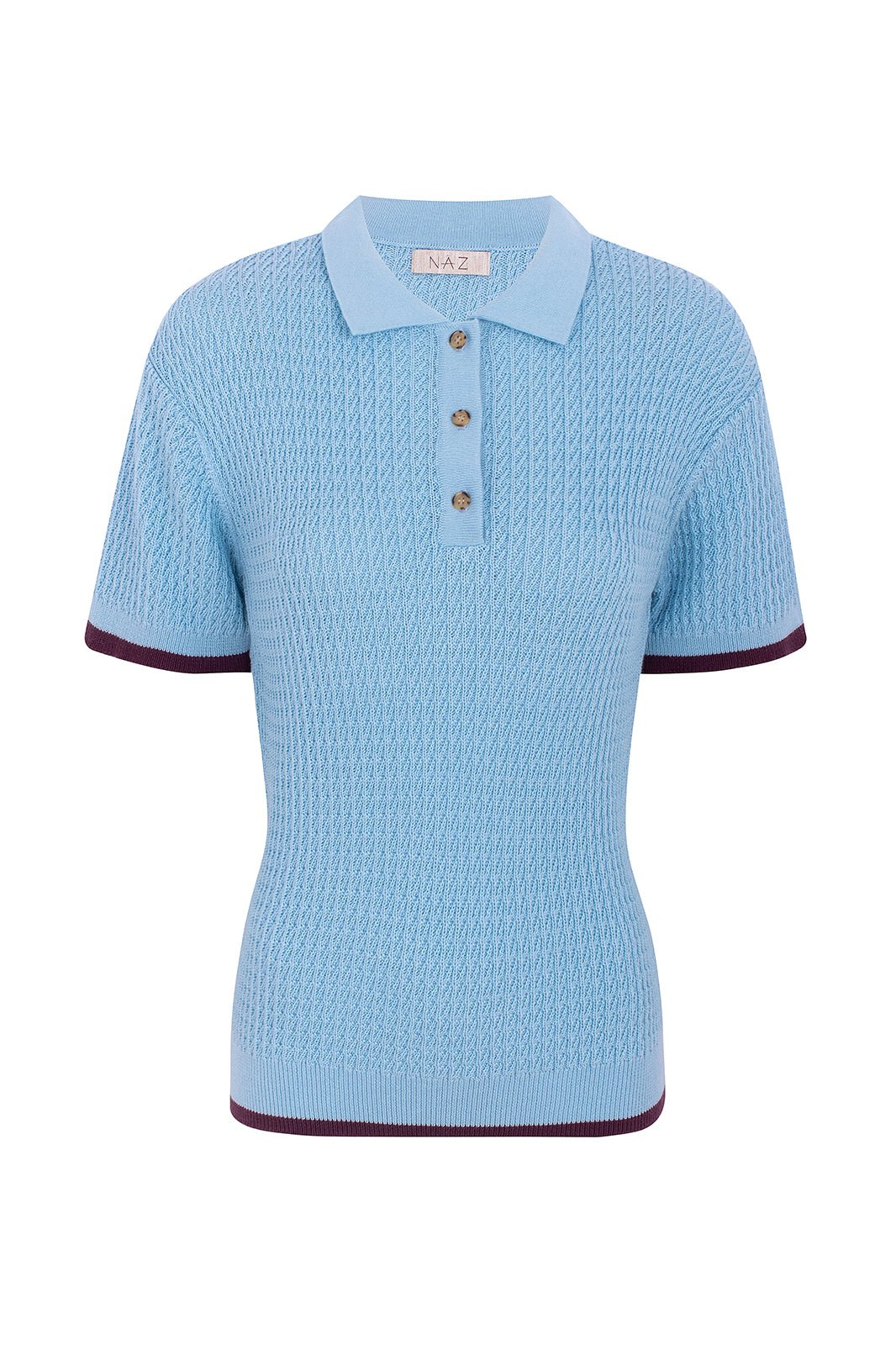 Lilly Light Blue Cotton Polo - Näz - Sustainable Fashion Made in Portugal