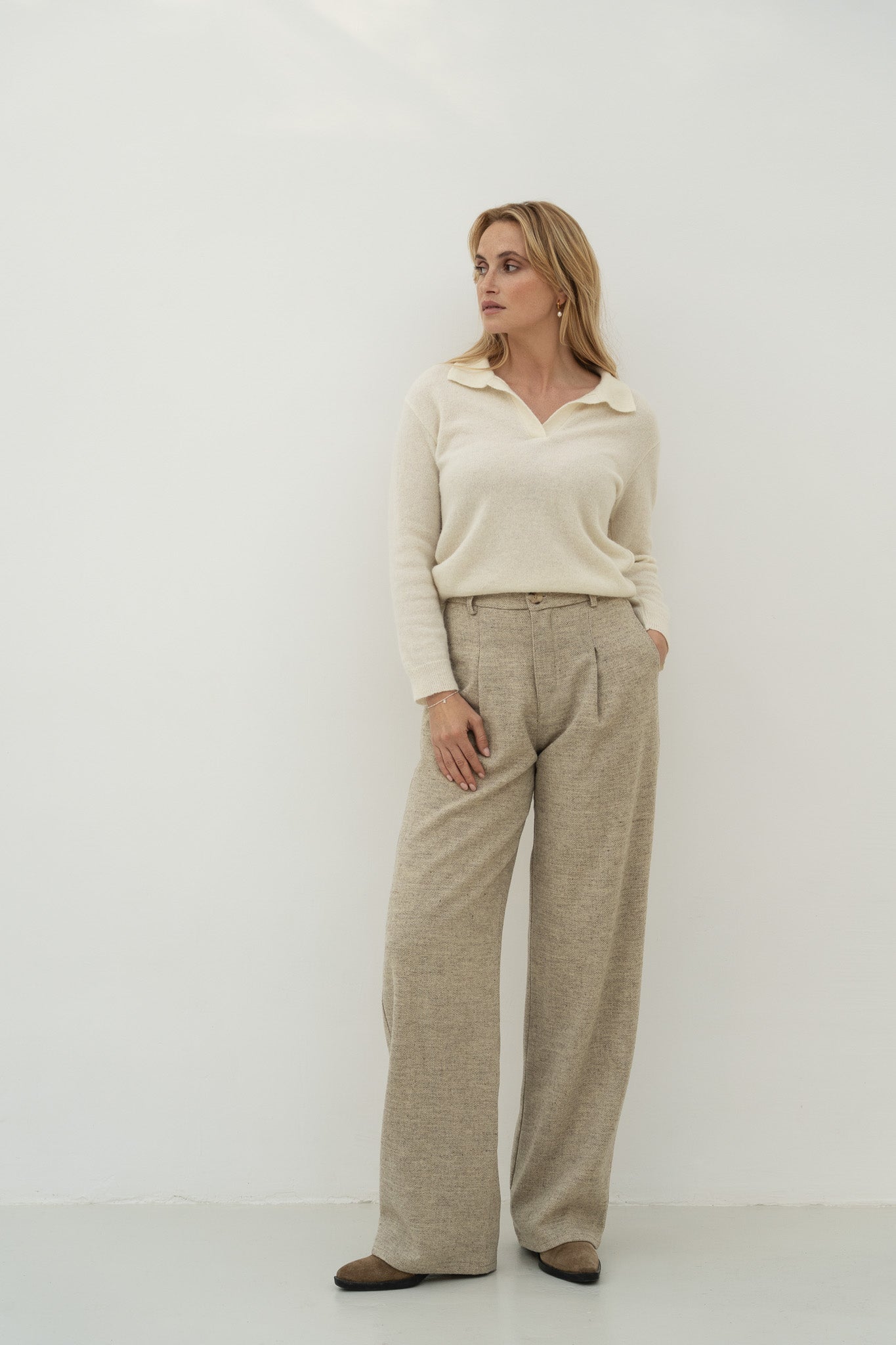 Lotte White Alpaca Polo - Näz-Sustainable Fashion Made in Portugal
