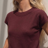 Lucia Brown Linen Knit T-shirt - Näz - Sustainable Fashion Made in Portugal