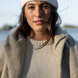 Lucie Alpaca Beanie White - Näz-Sustainable Fashion Made in Portugal