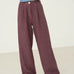 Mara Eggplant Linen Trousers - Näz - Sustainable Fashion Made in Portugal