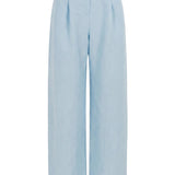 Mara Light Blue Linen Trousers - Näz - Sustainable Fashion Made in Portugal