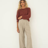 Mara Natural Linen Trousers - Näz - Sustainable Fashion Made in Portugal