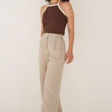 Mara Natural Linen Trousers - Näz - Sustainable Fashion Made in Portugal