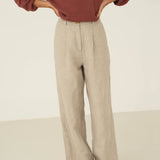 Mara Natural Linen Trousers - Näz - Sustainable Fashion Made in Portugal