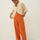 Mara Orange Frilled Trousers - Näz - Sustainable Fashion Made in Portugal