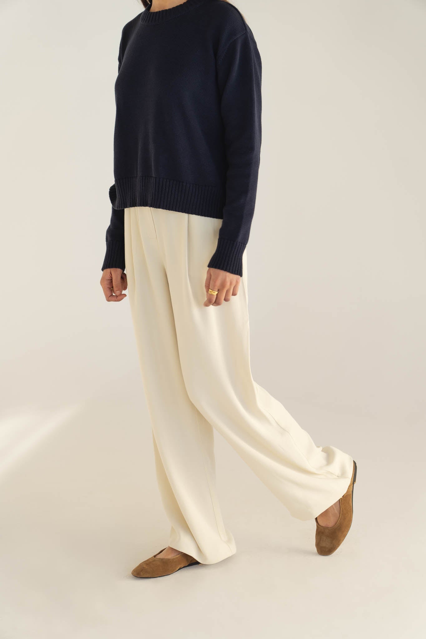 Mara White Tencel Trousers - Näz - Sustainable Fashion Made in Portugal