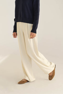 Mara White Tencel Trousers - Näz - Sustainable Fashion Made in Portugal