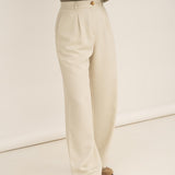 Mara White Tencel Trousers - Näz - Sustainable Fashion Made in Portugal