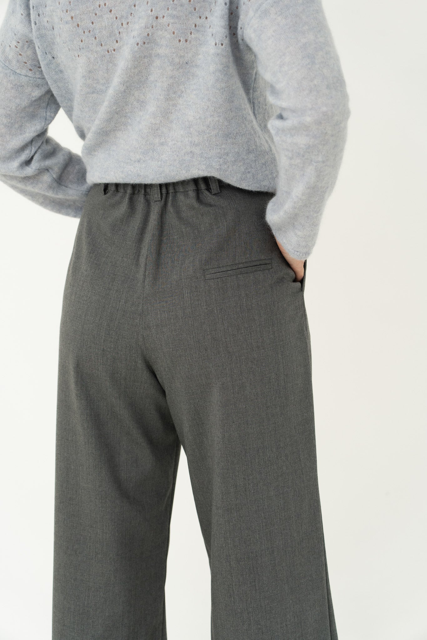 Mara Wool Trousers Grey - Näz-Sustainable Fashion Made in Portugal