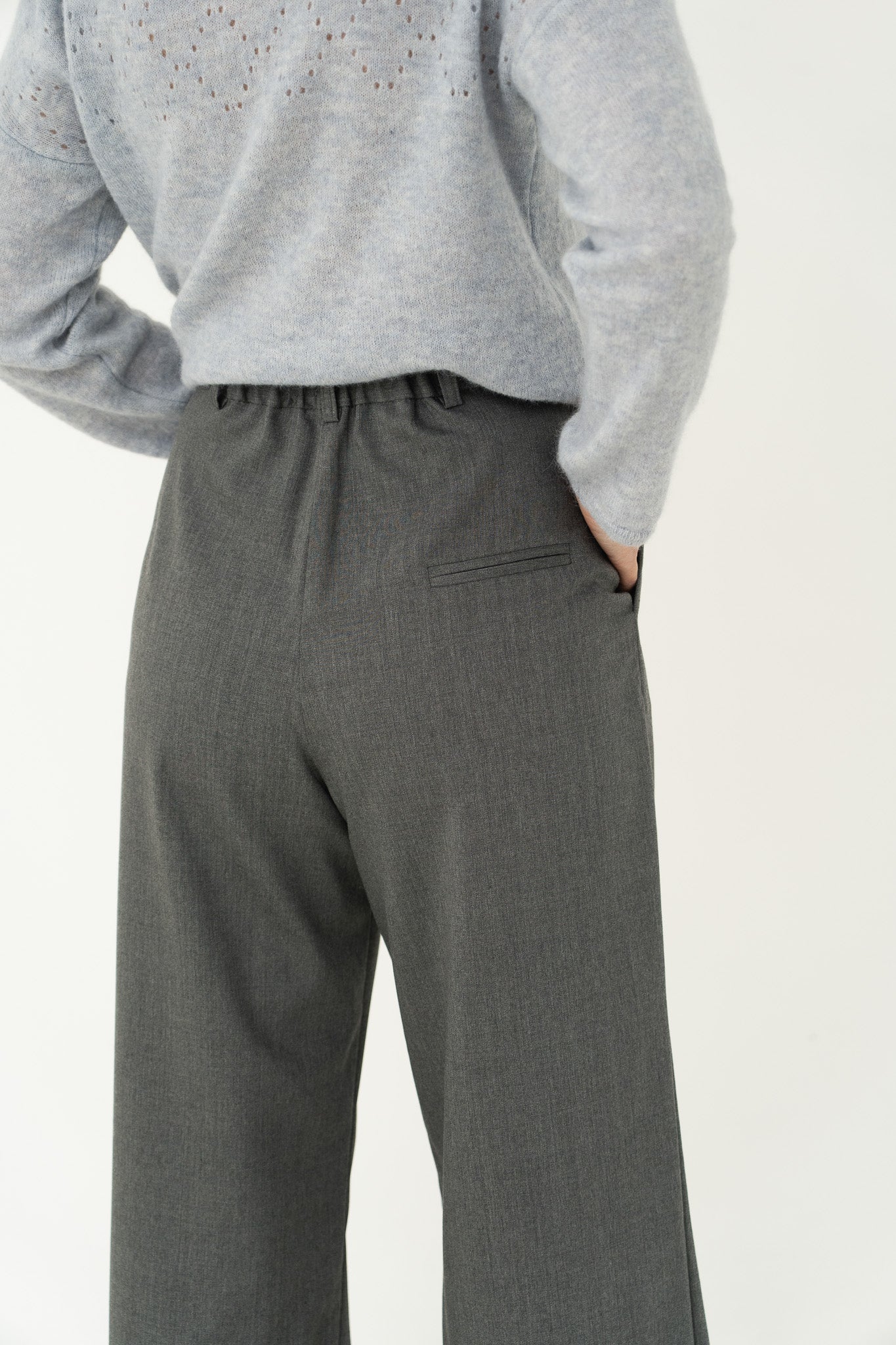 Mara Wool Trousers Grey - Näz-Sustainable Fashion Made in Portugal