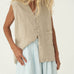 Mila Beige Linen Vest - Näz - Sustainable Fashion Made in Portugal