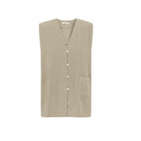 Mila Beige Linen Vest - Näz - Sustainable Fashion Made in Portugal