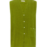Mila Green Linen Vest - Näz - Sustainable Fashion Made in Portugal