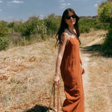 Eline Terracota Linen Dress