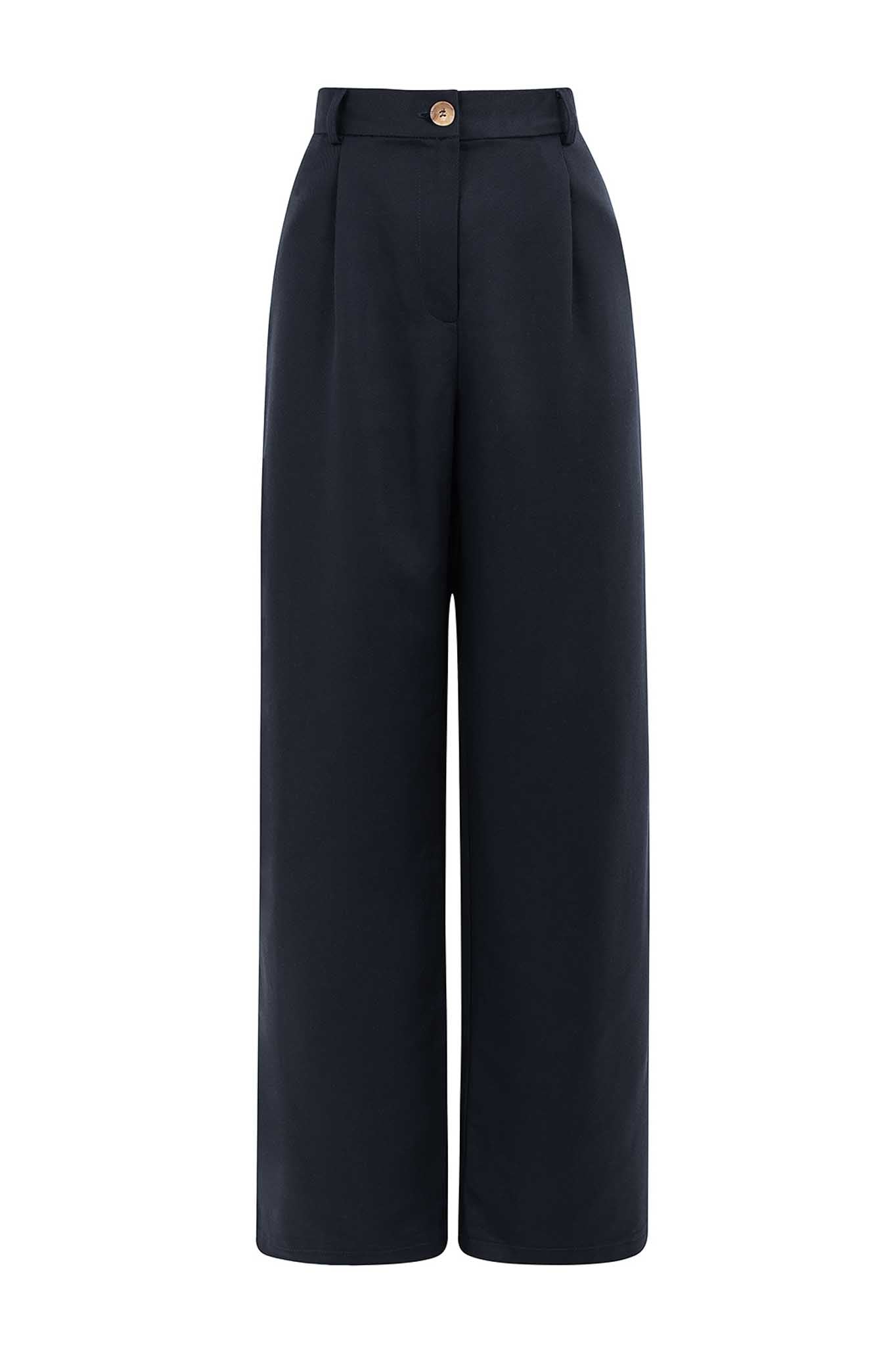 NAZ Mara Trousers in Navy. Made with 100% Tencel. Produced ethically in Portugal.