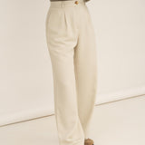 NAZ Mara Trousers in White. Made with 100% Tencel. Produced ethically in Portugal.